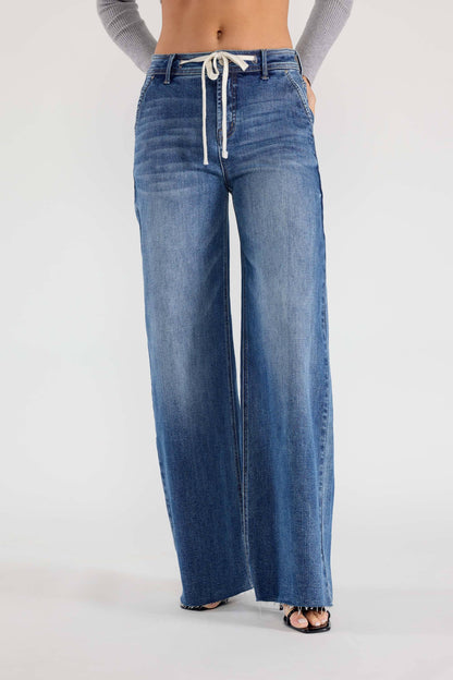 RELAXED WIDE JEANS WAIST STRING