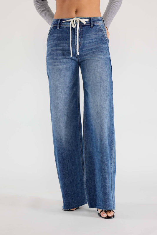 RELAXED WIDE JEANS WAIST STRING