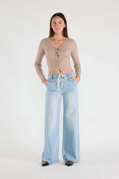 Relaxed Wide Jeans Waist String