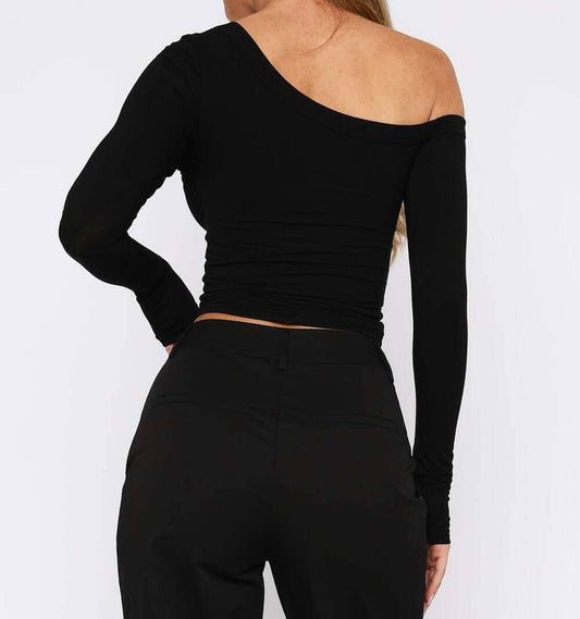 One Shoulder Knit Top - - MaeSor Boutique