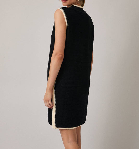 Mock Neck Sleeveless Sweater Dress - - MaeSor Boutique