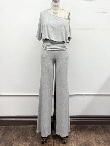 One-Shoulder Ruched Waist Knit Top - - MaeSor Boutique