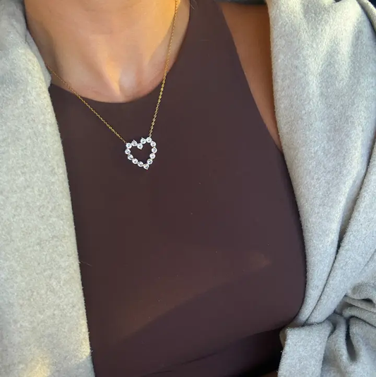 Diamond Heart Necklace - - MaeSor Boutique