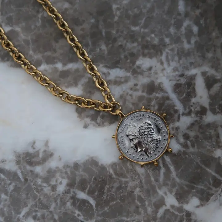 Two Toned Coin Necklace