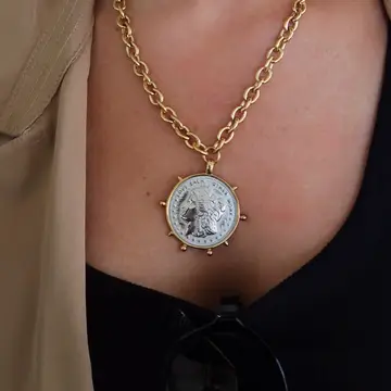 Two Toned Coin Necklace
